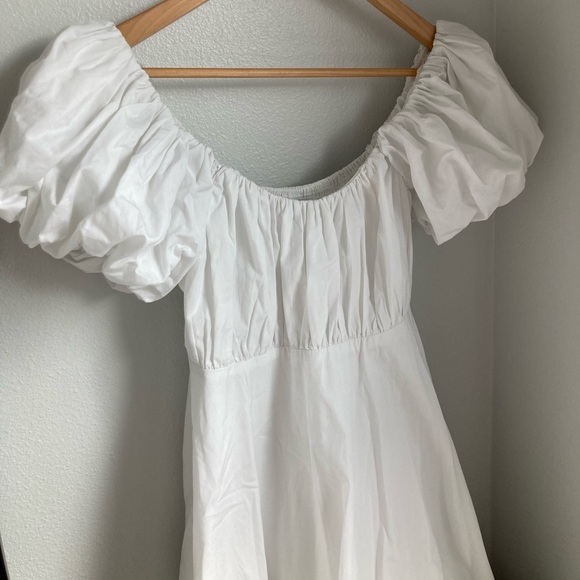 Abercrombie Ruched Puff Sleeve Mini Dress S - Picture 12 of 12